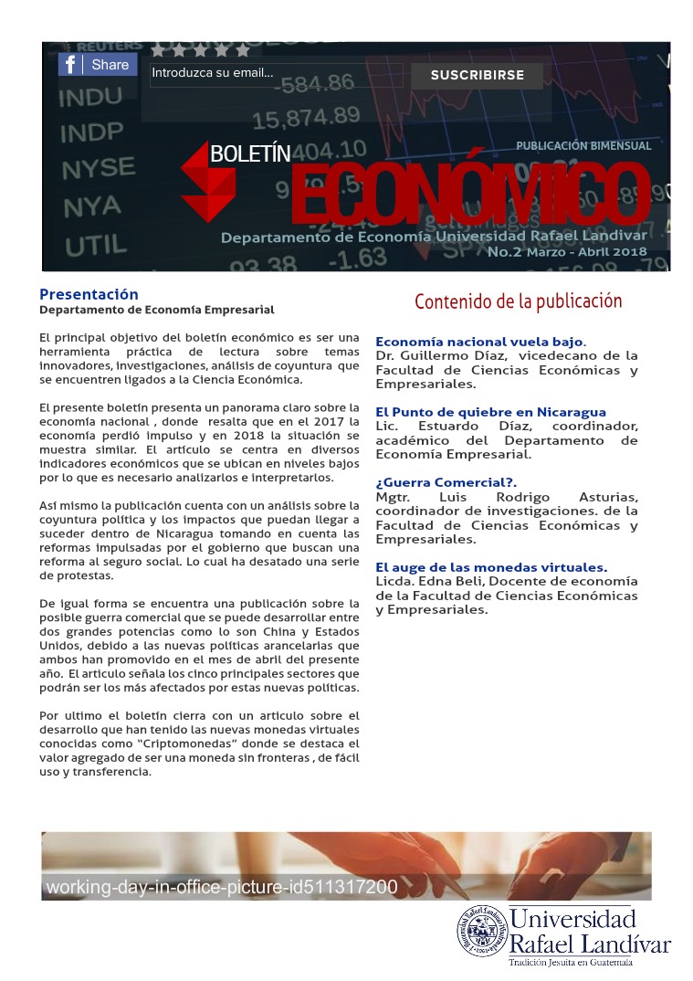 Boletín Económico ( Departamento de Economía) URL Boletín Económico Número Dos, Año 2018