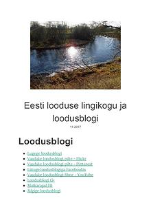 Eesti looduse lingikogu ja loodusblogi