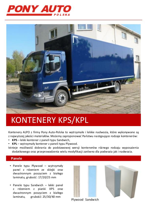 Nadwozia kontenerowe Pony Kontenery KPS oraz KPL