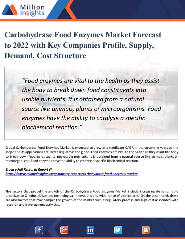 Market Updates Carbohydrase Food Enzymes Market Competition