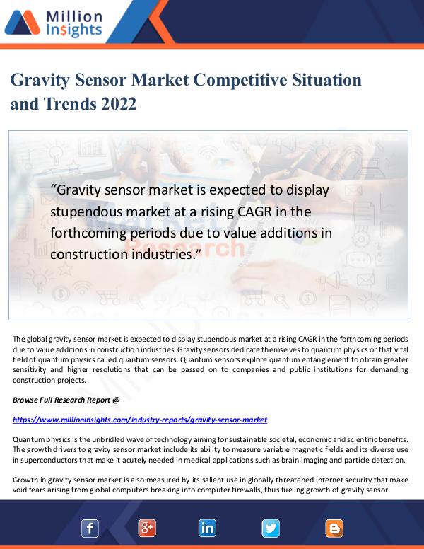 Market Updates Gravity Sensor Market Competitive Situation