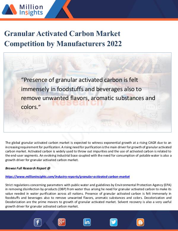 Market Updates Granular Activated Carbon Market Competition