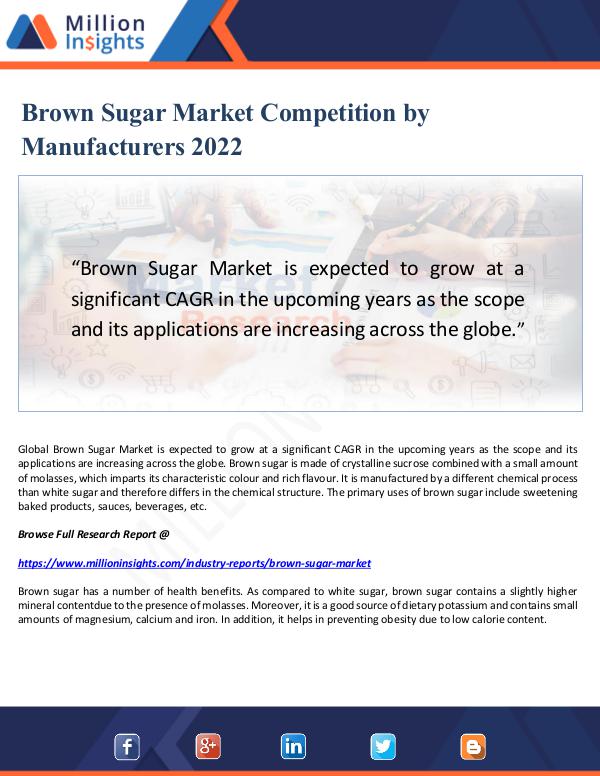 Market Updates Brown Sugar Market Competition by Manufacturers