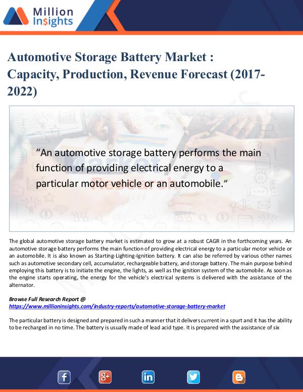 Market Updates Automotive Storage Battery Market Analysis Report