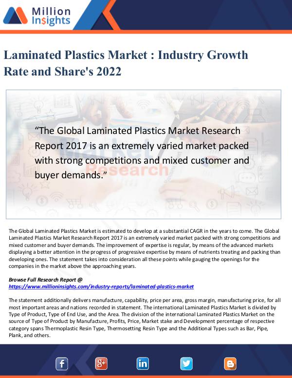 Market Updates Laminated Plastics Market - Industry Growth Rate