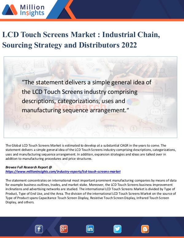 Market Updates LCD Touch Screens Market Analysis by 2022