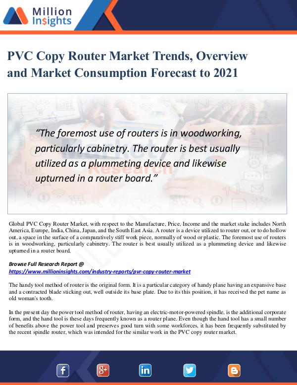 Market Updates PVC Copy Router Market Trends And Overview Report