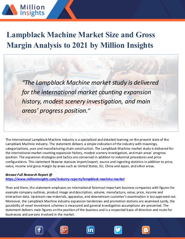 Market Updates Lampblack Machine Market Size & Gross Margin 2021