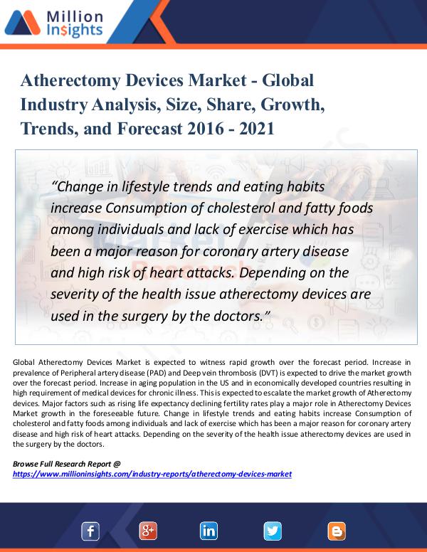 Market Updates Atherectomy Devices Market Revenue Status 2021