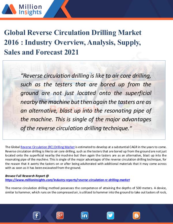 Market Updates Reverse Circulation Drilling Market 2016 -2021