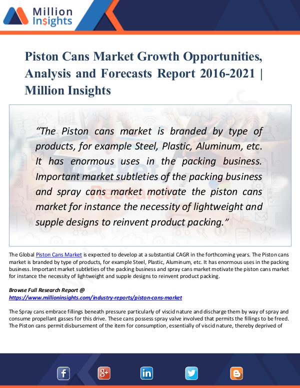 Market Updates Piston Cans Market Growth and Share's 2021