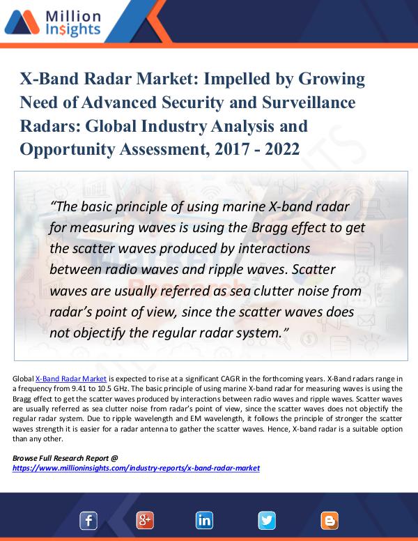 Market Updates X-Band Radar Market- Forecast Report 2022