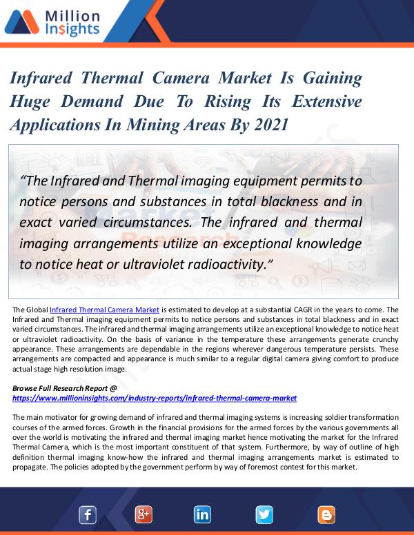 Market Updates Infrared Thermal Camera Market Analysis by 2021