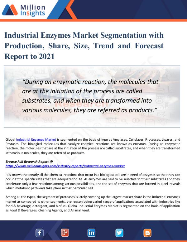 Market Updates Industrial Enzymes Market Research Report 2021