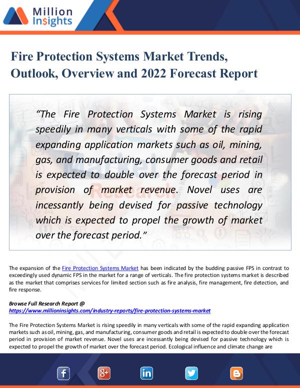 Market Updates Fire Protection Systems Market Trends,Outlook 2022