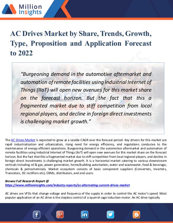 AC Drives Market by Share, Trends, Growth by 2022