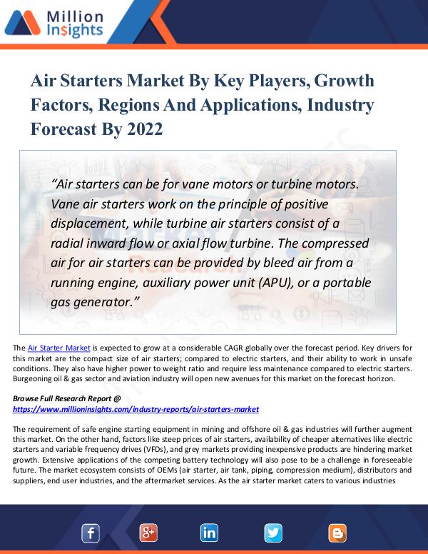 Market New Research Air Starters Market Key Players,Growth Factors