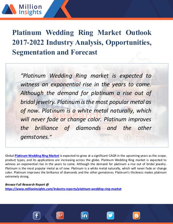 Platinum Wedding Ring Market Outlook 2017-2022