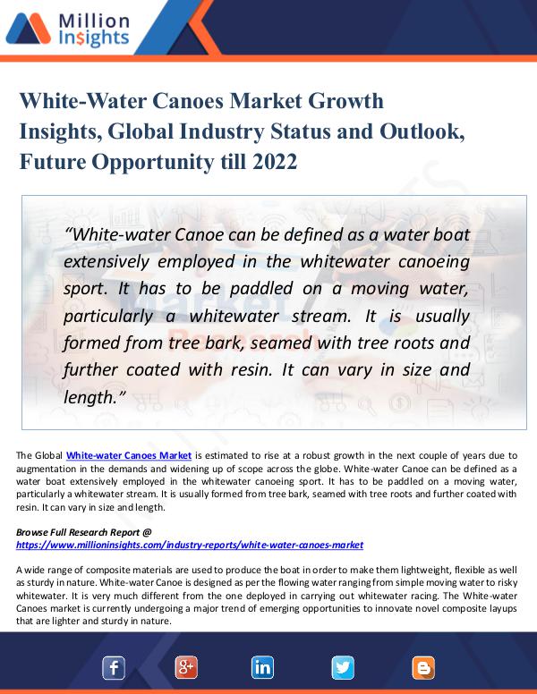 Market New Research White-Water Canoes Market Growth Insights 2022