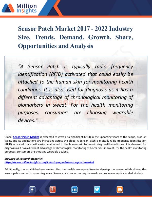 Sensor Patch Market 2017 - 2022 Industry Size