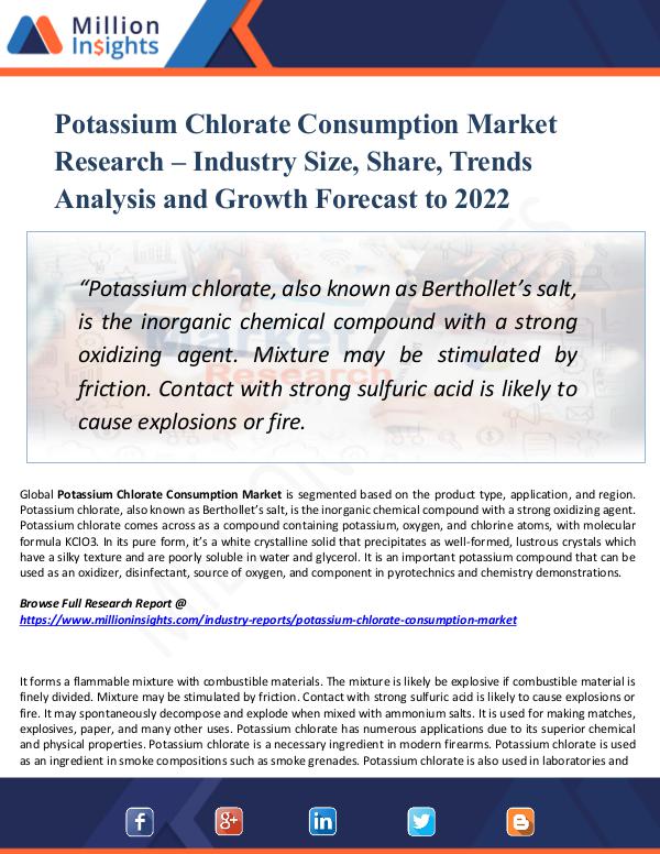 Potassium Chlorate Consumption Market Report  2022