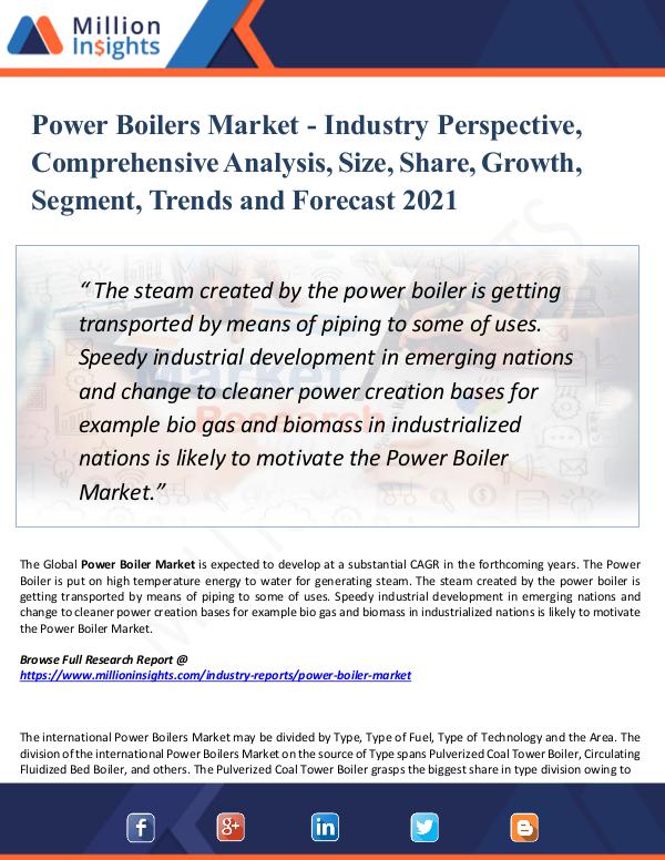 Power Boilers Market - Industry Perspective 2021