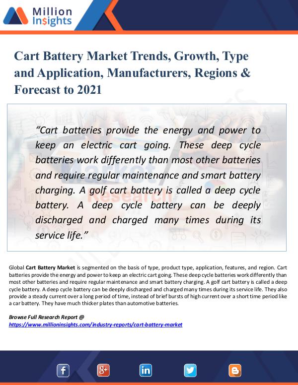 Market New Research Cart Battery Market Trends, Growth, Type 2021