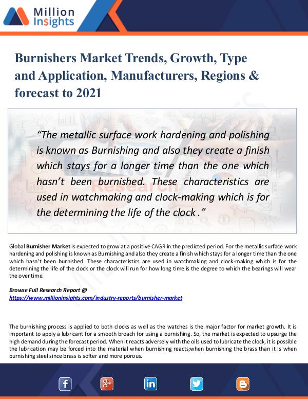 Market New Research Burnishers Market Trends, Growth, Type 2021