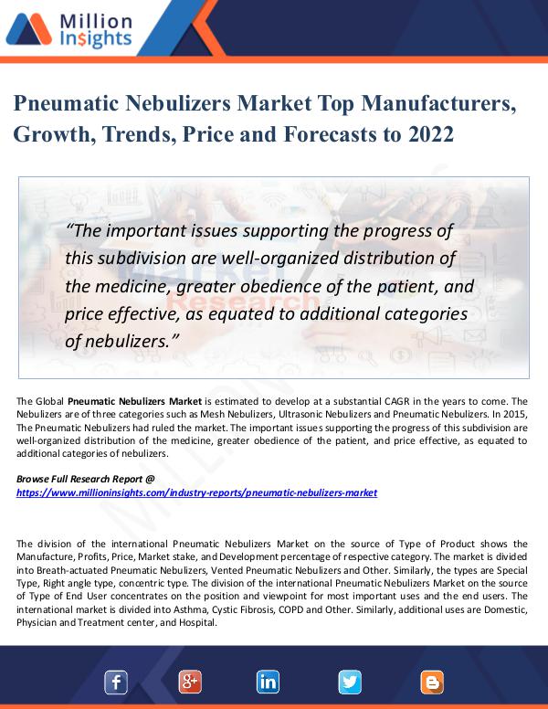 Pneumatic Nebulizers Market Top Manufacturers 2022