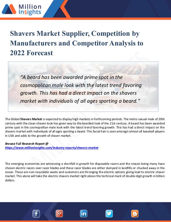 Market New Research Shavers Market Supplier, Competition by 2022