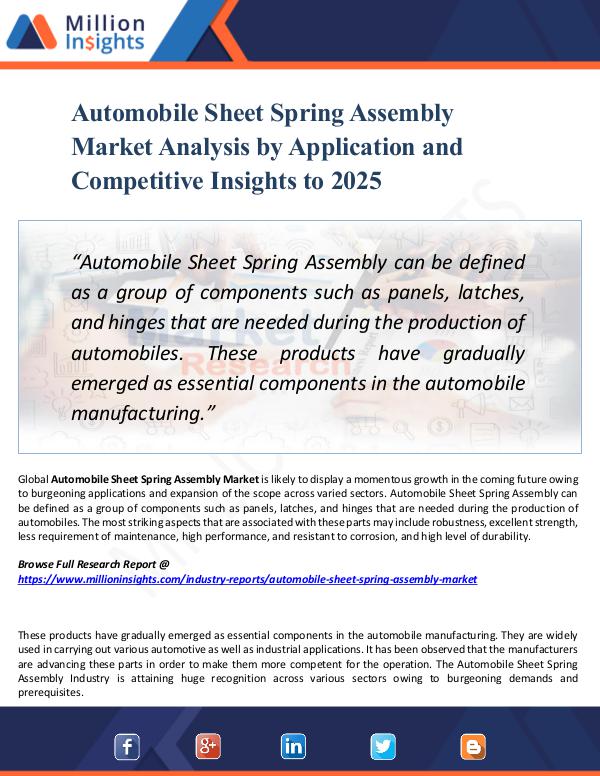 Market New Research Automobile Sheet Spring Assembly Market Analysis