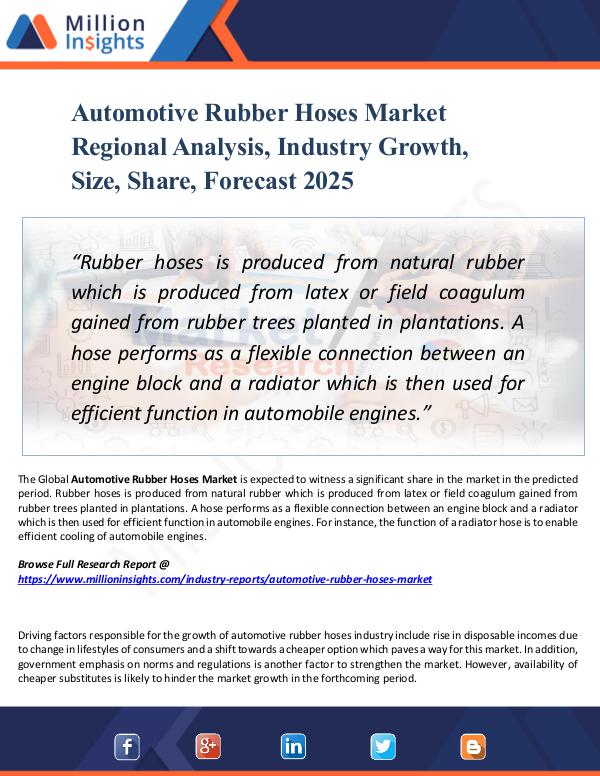 Market New Research Automotive Rubber Hoses Market Regional Analysis,