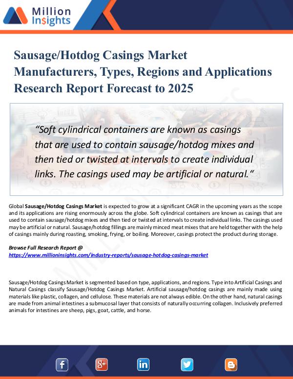 Sausage-Hotdog Casings Market Manufacturers, Types