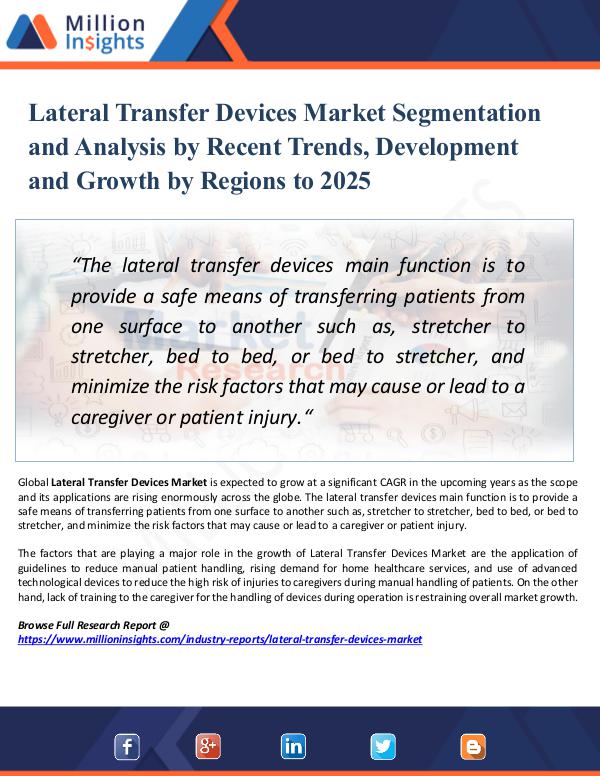 Market Research Analysis Lateral Transfer Devices Market Segmentation 2025