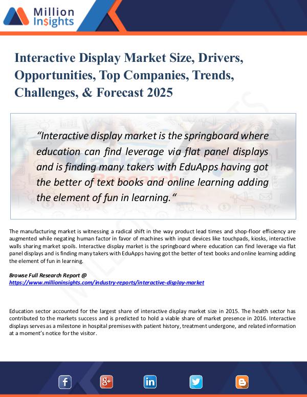 Market Research Analysis Interactive Display Market Size, Drivers, 2025