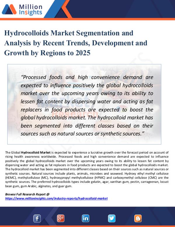 Hydrocolloids Market Segmentation and Analysis