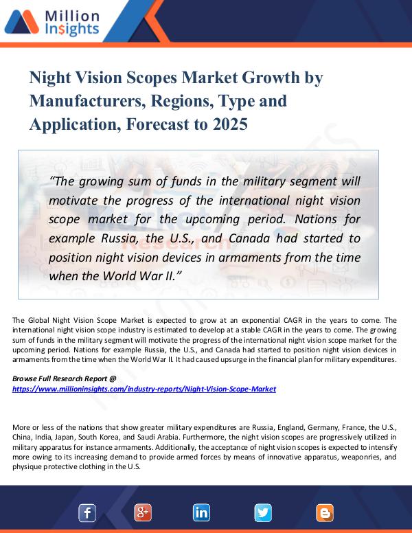 Market Research Analysis Night Vision Scopes Market Growth by Manufacturers