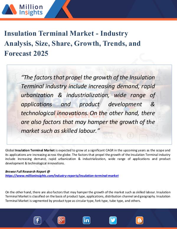 Market New Research Insulation Terminal Market - Industry Analysis,