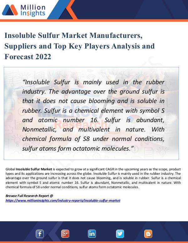 Market New Research Insoluble Sulfur Market Manufacturers, Suppliers