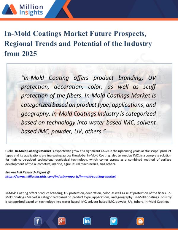 In-Mold Coatings Market Future Prospects, Regional