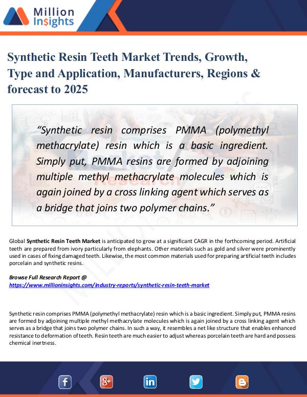 Market Share's Synthetic Resin Teeth Market Trends, Growth, Type