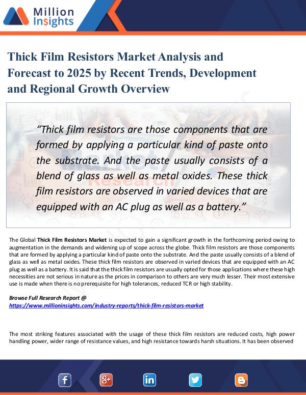 Market Share's Thick Film Resistors Market Analysis and Forecast