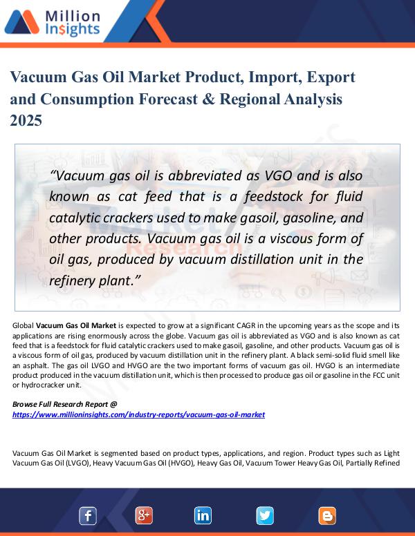 Market Share's Vacuum Gas Oil Market Product, Import, Export 2025