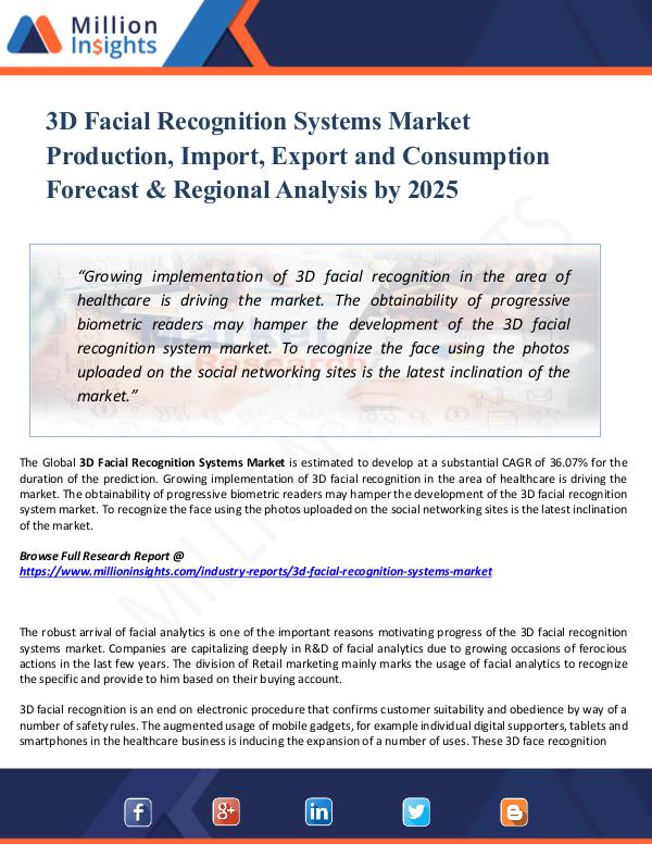 3D Facial Recognition Systems Market Production, I