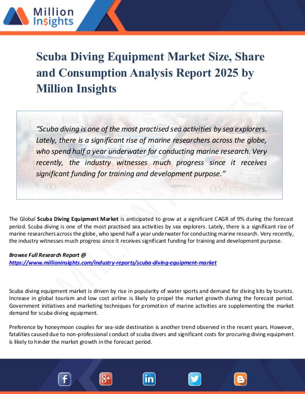 Market New Research Scuba Diving Equipment Market Size, Share ,Report