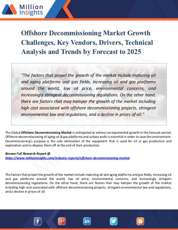 Market Updates Offshore Decommissioning Market Growth Challenges,