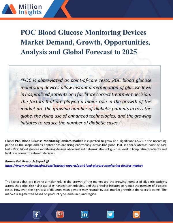 POC Blood Glucose Monitoring Devices Market Demand