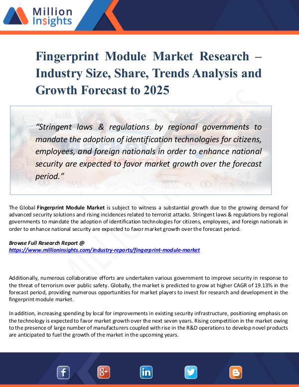 Fingerprint Module Market Research – Industry Size