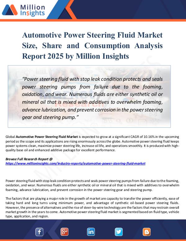 Automotive Power Steering Fluid Market Size, Share