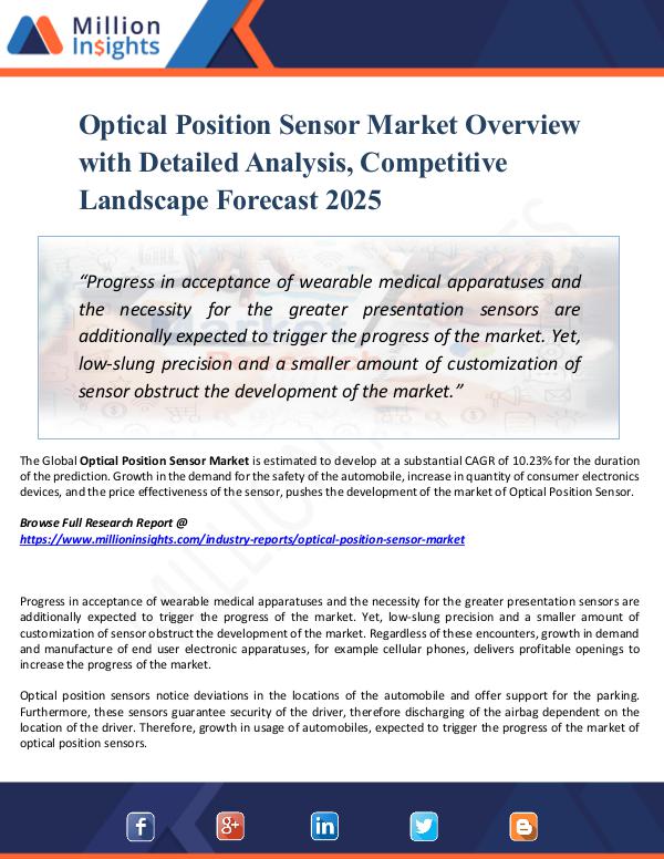 Optical Position Sensor Market Overview with 2025